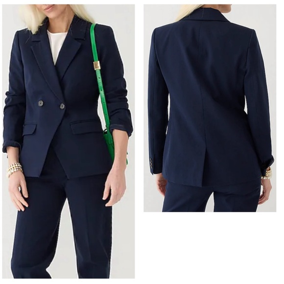 J.Crew Devon Blazer in Bi-stretch Cotton Blend Black Petite 00P NWT - Picture 8 of 8